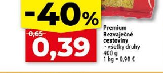 Premium Bezvaječné cestoviny