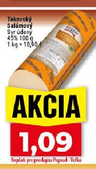 Tekovský Salámový Syr údený 45%