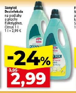 Sanytol Dezinfekcia na podlahy a plochy Eukalyptus, Citrus