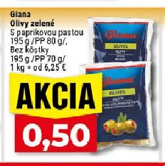 Giana Olivy zelené s paprikovou pastou