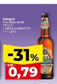 Radegast Pivo Rýdzo horké 12%