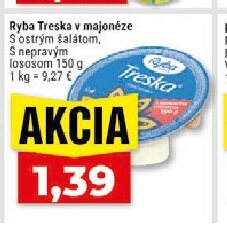 Ryba Treska v majonéze S ostrým šalátom, S nepravým lososom