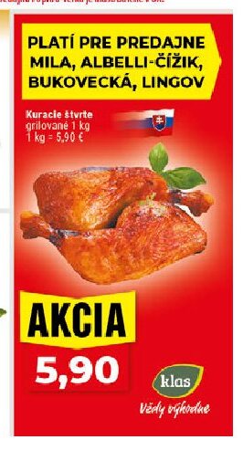 Kuracie štvrte grilované