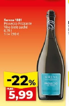Serena 1881 Prosecco Frizzante Víno biele suché