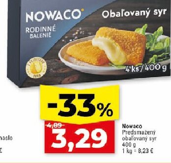 Nowaco Predsmažený obaľovaný syr