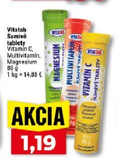 Vitatab Šumivé tablety Vitamin C, Multivitamín, Magnesium
