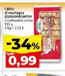 I dolci di montagna glazované pečivo z lístkového cesta