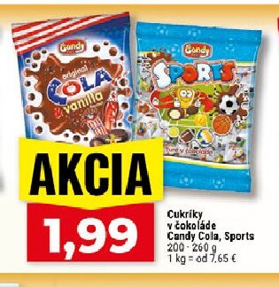 Cukríky v čokoláde Candy Cola, Sports