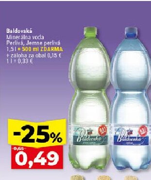 Baldovská Minerálna voda Perlivá, Jemne perlivá