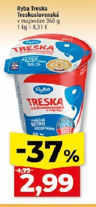 Ryba Treska Treskoslovenská v majonéze