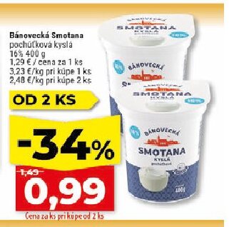Bánovecká Smotana pochúťková kyslá 16%