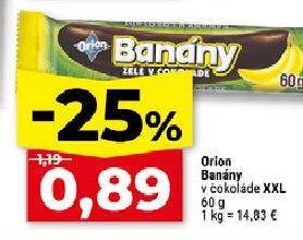 Orion Banány v čokoláde XXL