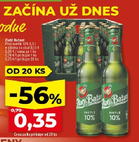 Zlatý Bažant Pivo svetlé 10%