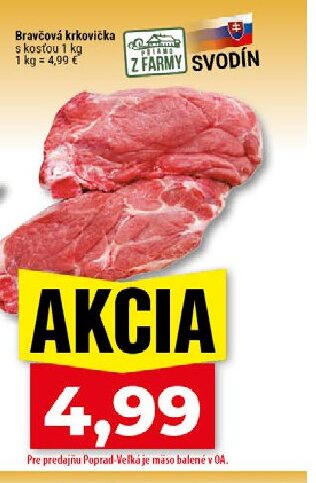 Z FARMY SVODÍN Bravčová krkovička s kosťou