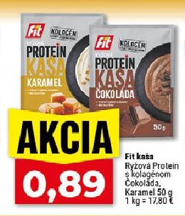 Fit kaša Ryžová Protein s kolagénom Čokoláda, Karamel