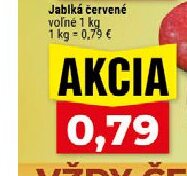 Jablká červené voľné