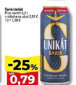 Šariš Unikát Pivo svetlé