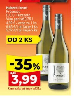 Hubert I heart Prosecco D.O.C. Frizzante Víno perlivé