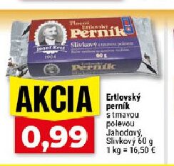 Ertllevský perník s tmavou polevou Jahodový, Slivkový
