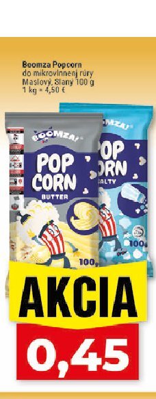 Boomza Popcorn do mikrovlnnenj rúry Maslový, Slaný
