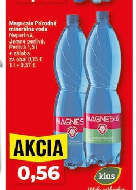 Magnesia Prírodná minerálna voda Neperlivá, Jemne perlivá