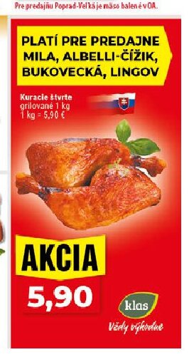 Kuracie štvrte grilované