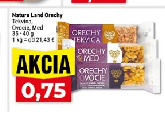 Nature Land Orechy Tekvica, Ovocie, Med