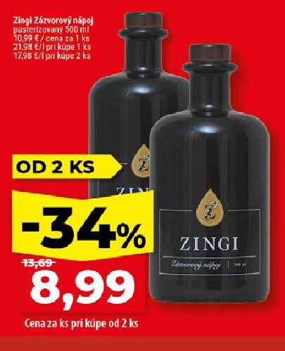 Zingi Zázvorový nápoj pasterizovaný
