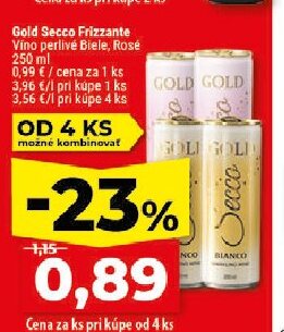 Gold Secco Frizzante Víno perlivé Biele, Rosé