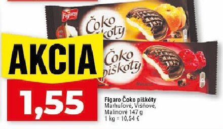Figaro Čoko piškóty Marhuľové, Višňové, Malinové