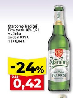 Starobrno Tradiční Pivo svetlé 10%