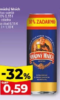 Smädný Mních Pivo svetlé 10%