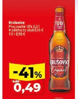 Krušovice Pivo svetlé 10%