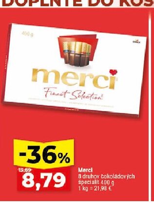 Merci 8 druhov čokoládových špecialít