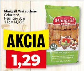 Minigrill Mini sucháre Celozrnné, Pšeničné