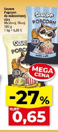 Sovara Popcorn do mikrovlnnej rúry Maslový, Slaný