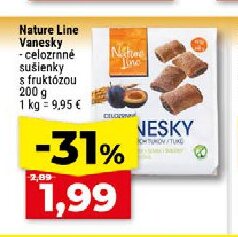 Nature Line Vanesky - celozrnné sušienky s fruktózou
