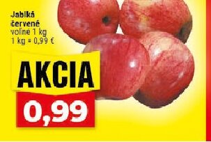 Jablká červené voľné