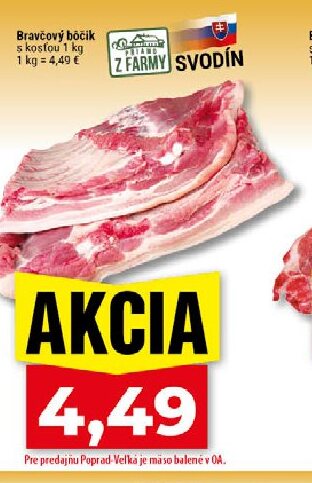 Z FARMY SVODÍN Bravčový bôčik s kosťou