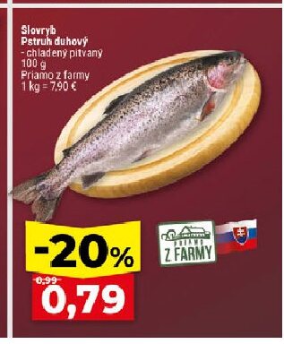 Slowryb Pstruh duhový - chladený pitvaný