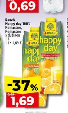 Rauch Happy day 100% Pomaranč, Pomaranč s dužinou
