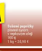 Sušené papričky plnené syrom v repkovom oleji