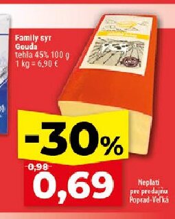 Family syr Gouda tehla 45%