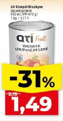 Ati Kompót Broskyne lúpané polené