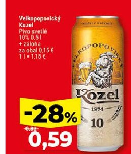 Velkopopovický Kozel Pivo svetlé