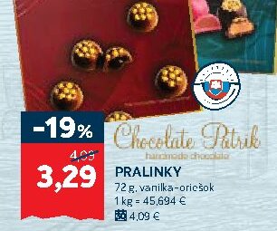 Chocolate Patrik PRALINKY