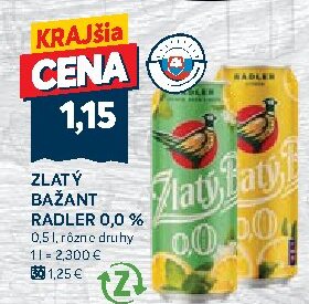 ZLATÝ BAŽANT RADLER 0,0 %