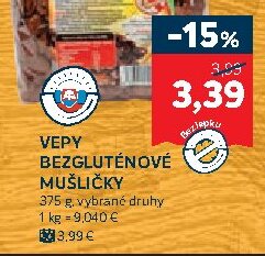 VEPY BEZGLUTÉNOVÉ MUŠLIČKY