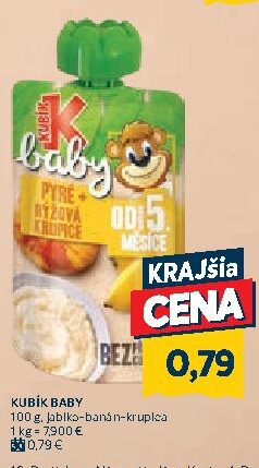 Kubík Baby pyré jablko-banán-krupica