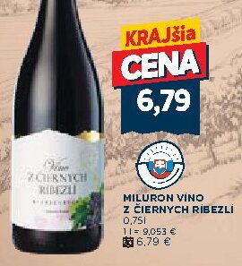 MILURON VINO Z ČIERNYCH RİBEZLİ